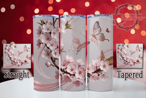 3D Cherry Blossom Butterfly Tumbler Design Evaluation