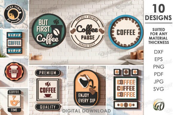 3D Coffee Signs Bundle Laser Cut: A Strategic Asset for Branding and Design