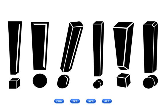 3D Exclamation Mark Icons for Bold Design