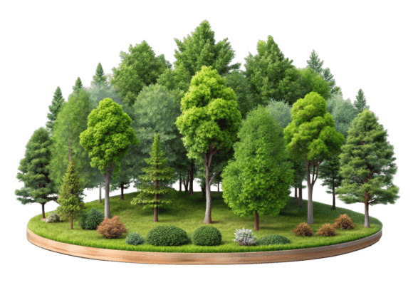 3D Forest on Transparent Background: Elevating Design with High-Quality PNG Assets