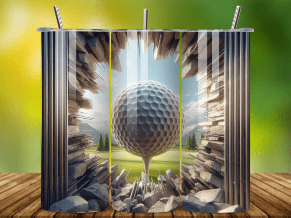 3D Golf Ball 20oz Tumbler Wrap V.15