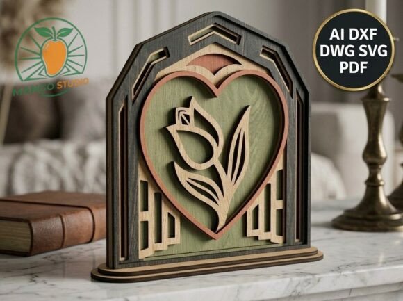 3D Layered Tulip Heart Arch - 3mm SVG: A Guide to Depth and Elegance