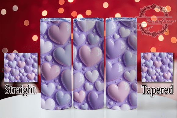 3D Purple Heart Tumbler Design for Stylish Drinkware Projects