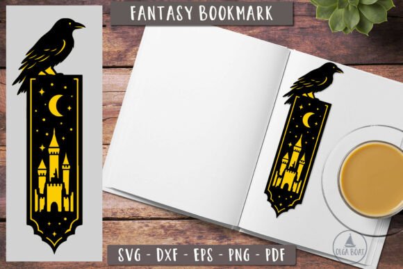 3d Raven Fantasy Bookmark SVG Crow Template