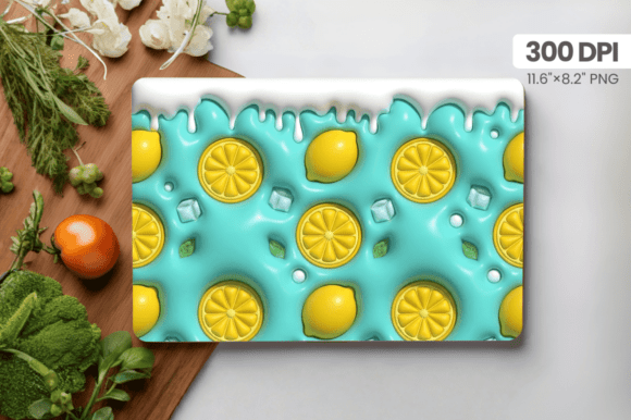 Bringing Summer Vibes to the Kitchen with 3D Puff Lemons Summer Cutting Board PNG