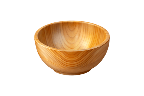 Empty Acacia Wood Serving Bowl 3D PNG
