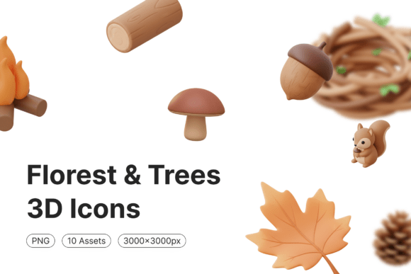 Exploring the Beauty and Utility of Forest Trees 3D Icons