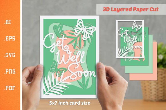Get Well Soon - 3D Layered Paper Cut SVG