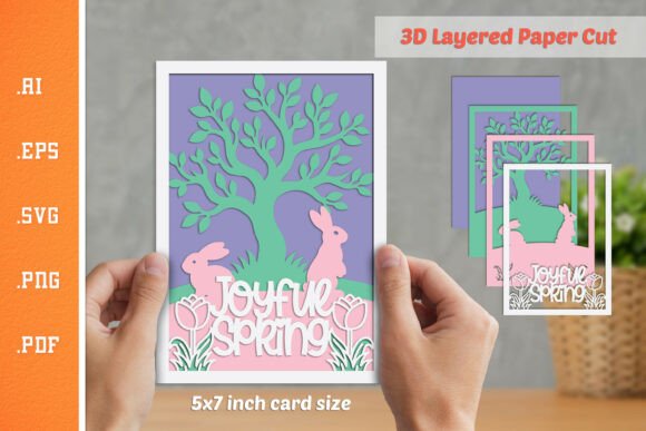 Joyful Spring - 3D Layered Paper Cut SVG: Elevating Your Seasonal Crafts