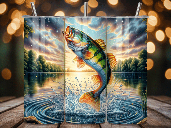 Majestic Bass Fishing 3D Tumbler Wrap: Elevating Custom Tumbler Design for Crafters and Entrepreneurs