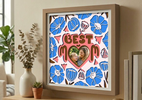 Personalized Best Mom Photo Frame 3D SVG