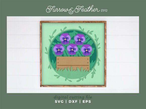 Purple Pansies Shadowbox - 3D Spring SVG: A Versatile Craft for Spring Decor and Beyond