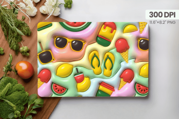 Revitalize Your Kitchen with 3D Puff Fruits Summer Cutting Board Designs