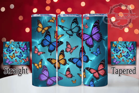 Transforming Drinkware: The Art and Utility of 3D Vibrant Rainbow Butterfly Tumbler Designs