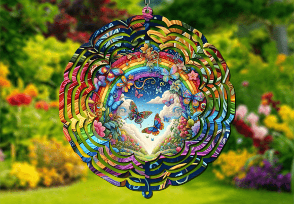 Transforming Outdoor Spaces with the Rainbow Sky Butterfly 3D Wind Spinner