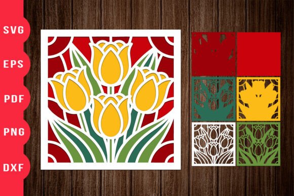 Yellow Tulip 3D Shadow Box Art